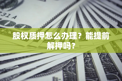 武汉股权质押怎么办理？能提前解押吗？